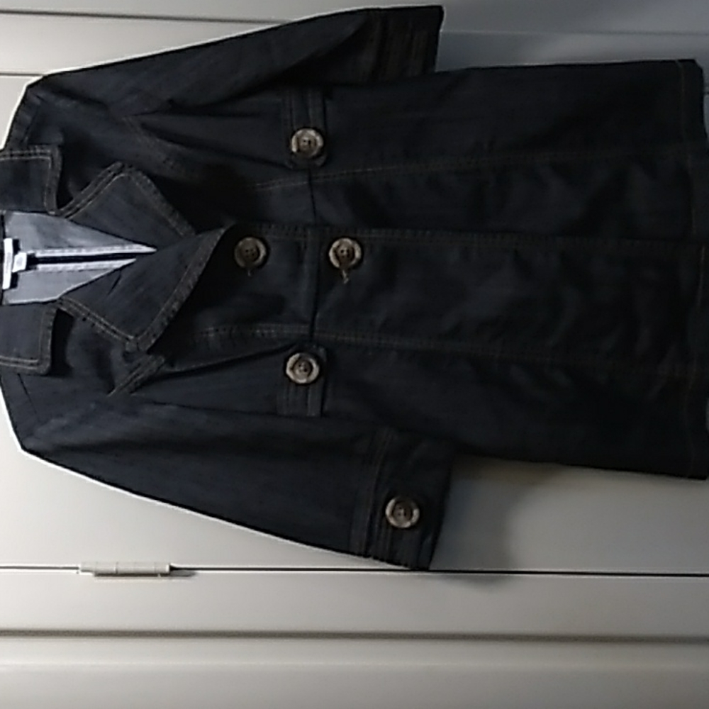 Dressbarn Dress Denim Overcoat Size PS